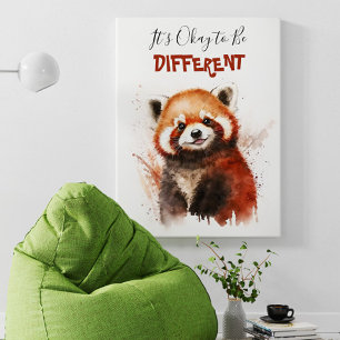 Cute Watercolor Red panda Nursery Motivation Poster