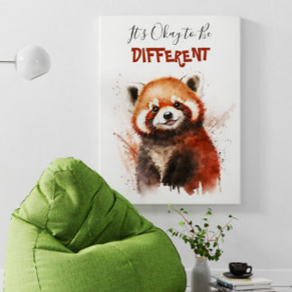 Cute Watercolor Red panda Nursery Motivation Poster
