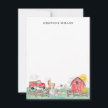 Cute Watercolor Rustic Barnyard Farm Animals Kids Card<br><div class="desc">Cute Watercolor Rustic Barnyard Farm Animals Kids Notecard</div>