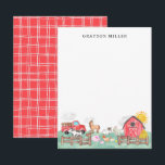 Cute Watercolor Rustic Barnyard Farm Animals Kids Thank You Card<br><div class="desc">Cute Watercolor Rustic Barnyard Farm Animals Kids Notecard</div>