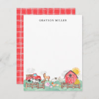 Cute Watercolor Rustic Barnyard Farm Animals Kids