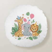 Cute Watercolor Safari Animals Birthday Party Kids