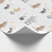 Cute Watercolor Safari Circus Animals Boho