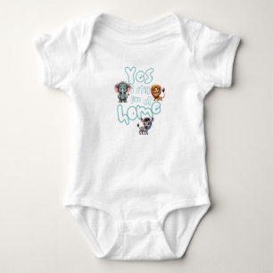 Cute Watercolor Safari Woodland Animals Baby Bodysuit