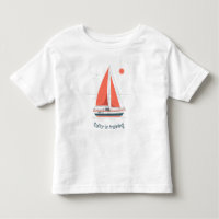 Cute Watercolor Sailor in training Sailboat