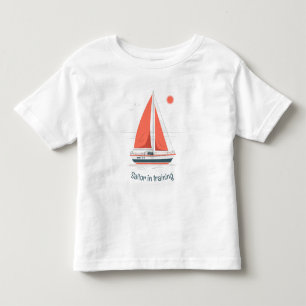 Cute Watercolor Sailor in training Sailboat  Toddler T-Shirt