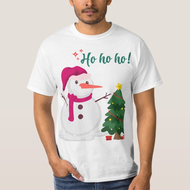  Cute Watercolor Santa Claus Christmas Clipart T-Shirt (Front)