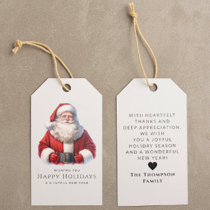 Cute Watercolor Santa Claus Personalised Christmas Gift Tags