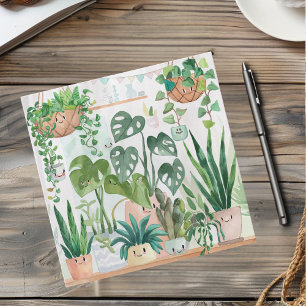 Cute Watercolor Script Botanical Houseplant Thank You Card