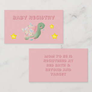 Cute Watercolor Sea Turtle Baby Registry Business Card