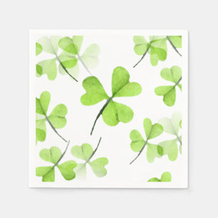 Cute Watercolor Shamrocks Pattern St Patrick's Day Napkin