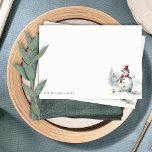 Cute Watercolor Snowman Let It Snow Christmas Card<br><div class="desc">If you need any further customisation please feel free to message me on yellowfebstudio@gmail.com.</div>