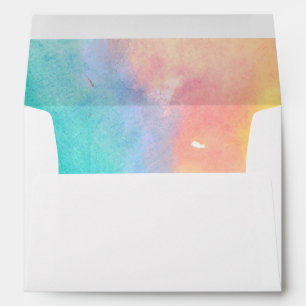Cute watercolor splash rainbow party evenvelope envelope