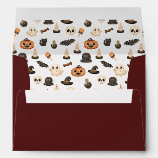 Cute Watercolor Spooky Halloween Pattern Envelope