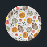 Cute Watercolor Sports Ball Kids Children Birthday Paper Plate<br><div class="desc">Cute Watercolor Sports Ball Kids Children Birthday Paper Plates</div>