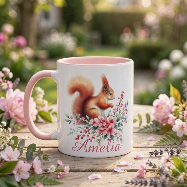 Cute watercolor Squirrel Personalised  Mug (Cute watercolor Squirrel Personalized Mug)