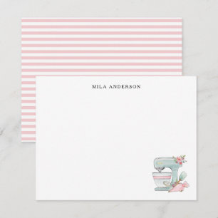 Cute watercolor Stand Mixer Flat  Thank You Card