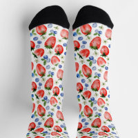 Cute Watercolor Strawberry and Blueberry Pattern