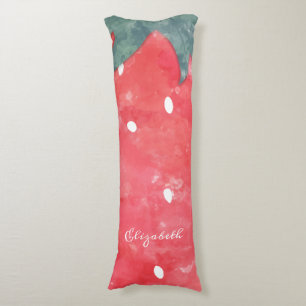 Cute Watercolor Strawberry Body Cushion