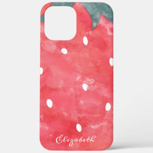 Cute Watercolor Strawberry iPhone 12 Pro Max Case