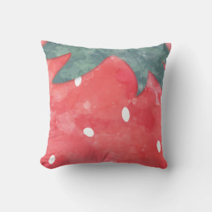 Cute Watercolor Strawberry Cushion
