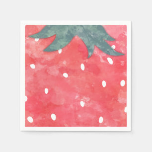 Cute Watercolor Strawberry Napkin