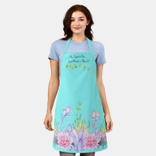 Cute Watercolor Succulents All Over Print Apron