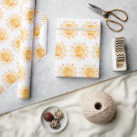 Cute Watercolor Sun Wrapping Paper<br><div class="desc">This cute wrapping paper is perfect to wrap up presents for birthdays,  baby showers,  and many other special occasion. The design features a hand painted watercolor sun in bright orange and yellow,  which will surely brighten up any special event. Matching items can be found in the collection.</div>