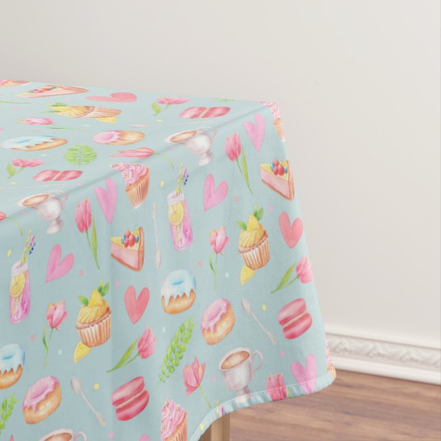 Cute Watercolor Sweets Tablecloth (In Situ)