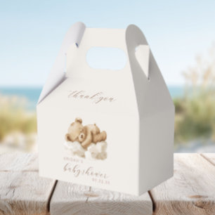 Cute Watercolor Teddy Bear Baby Shower Favour Box