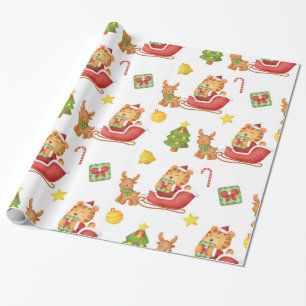 Cute Watercolor Tiger Wrapping Paper