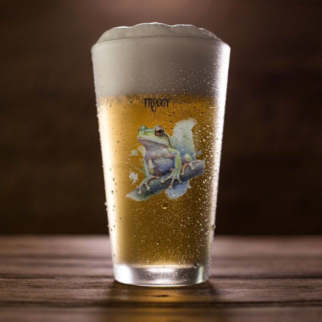 Cute Watercolor Tree Frog, custom Glass (Creator Uploaded)