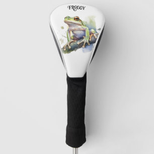 Cute Watercolor Tree Frog, custom Golf Head Cover