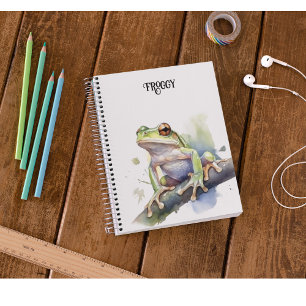 Cute Watercolor Tree Frog, custom Planner