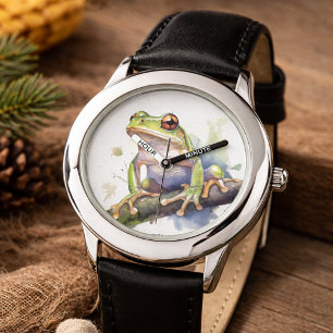 Cute Watercolor Tree Frog Watch