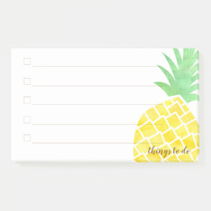 Cute Watercolor Tropical Pineapple To Do List Post-it Notes