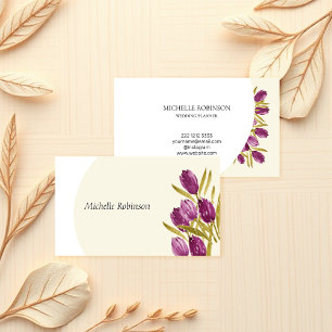 Cute Watercolor Tulip Flowers Professional Business Card