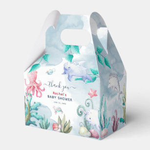 Cute Watercolor Under the Sea Baby Shower  Favour Box