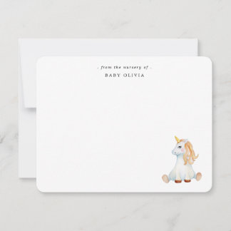 Cute watercolor Unicorn Baby girl Card