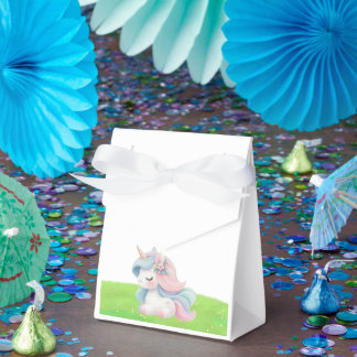 Cute Watercolor Unicorn Birthday Party Favour Box