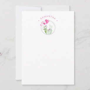 Cute Watercolor Valentine Day Note Card