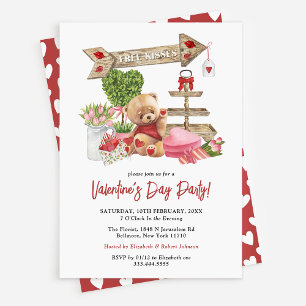 Cute Watercolor Valentine's Day Party Invitation