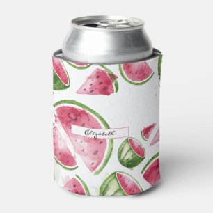 Cute Watercolor Watermelon   Can Cooler