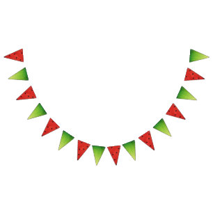 Cute Watercolor Watermelon Giant funny slice Bunting