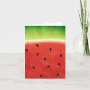 Cute Watercolor Watermelon Giant funny slice Card