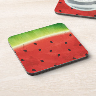 Cute Watercolor Watermelon Giant funny slice Coaster