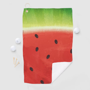 Cute Watercolor Watermelon Giant funny slice Golf Towel