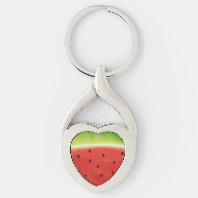 Cute Watercolor Watermelon Giant funny slice Key Ring (Front)