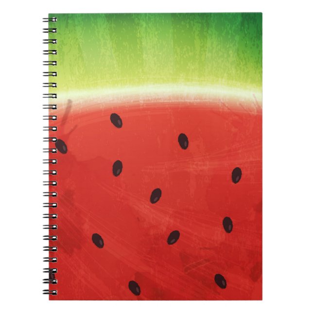 Cute Watercolor Watermelon Giant funny slice Notebook (Front)