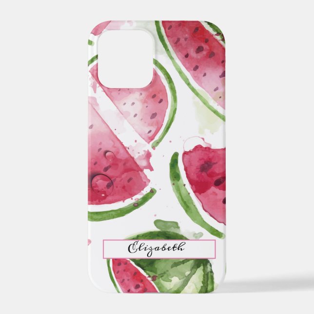 Cute Watercolor Watermelon    iPhone Case (Back)
